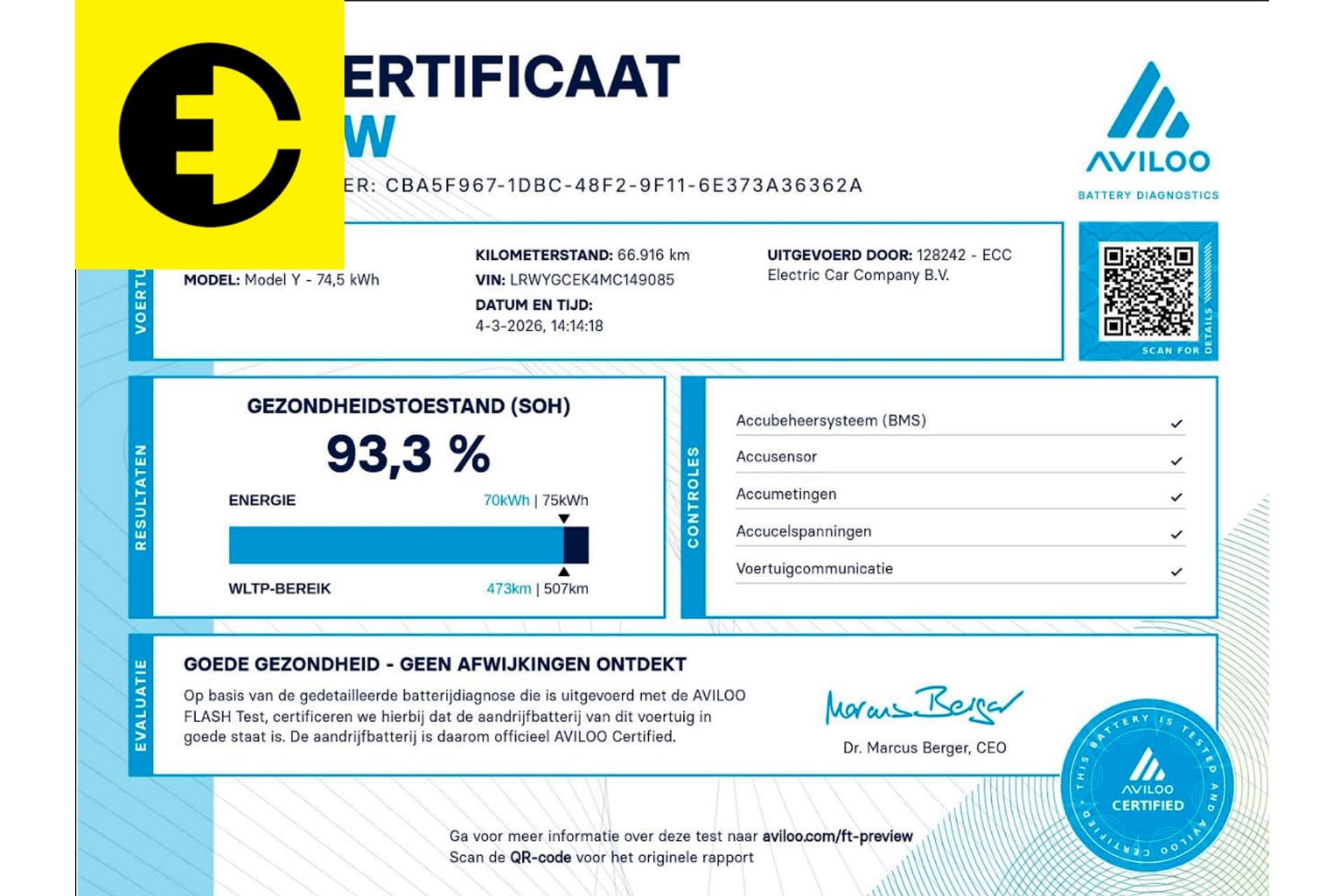 Tesla Model Y Long Range AWD 75 kWh |93,3% SOH | Enhanced autopilot | Stuurverwarming | Incl.BTW – foto 3