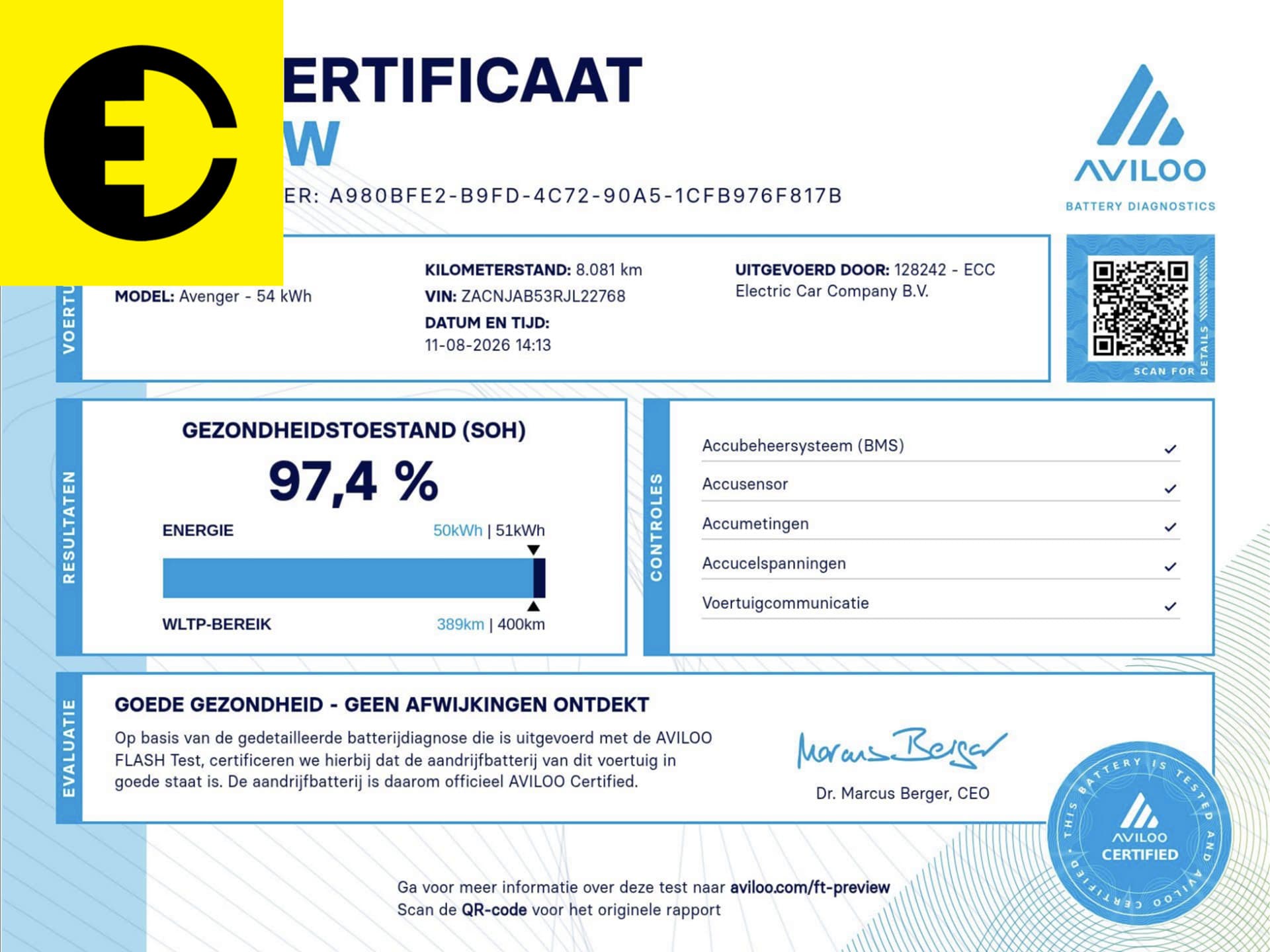 Jeep Avenger Longitude 54 kWh | SOH 97.4% | – foto 3