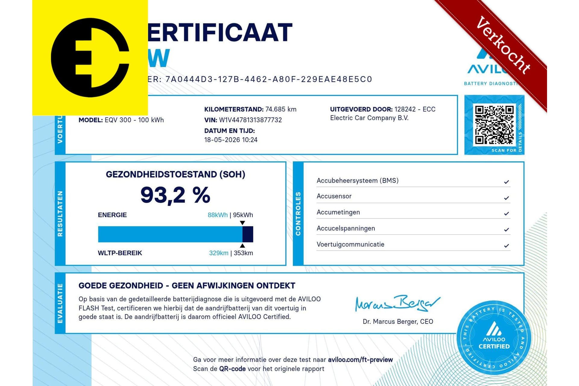 Mercedes-Benz EQV 300 L2 90kWh |SOH 93,2% | 7P. | Stoelverwarming | Apple CarPlay/android auto | BTW – foto 3