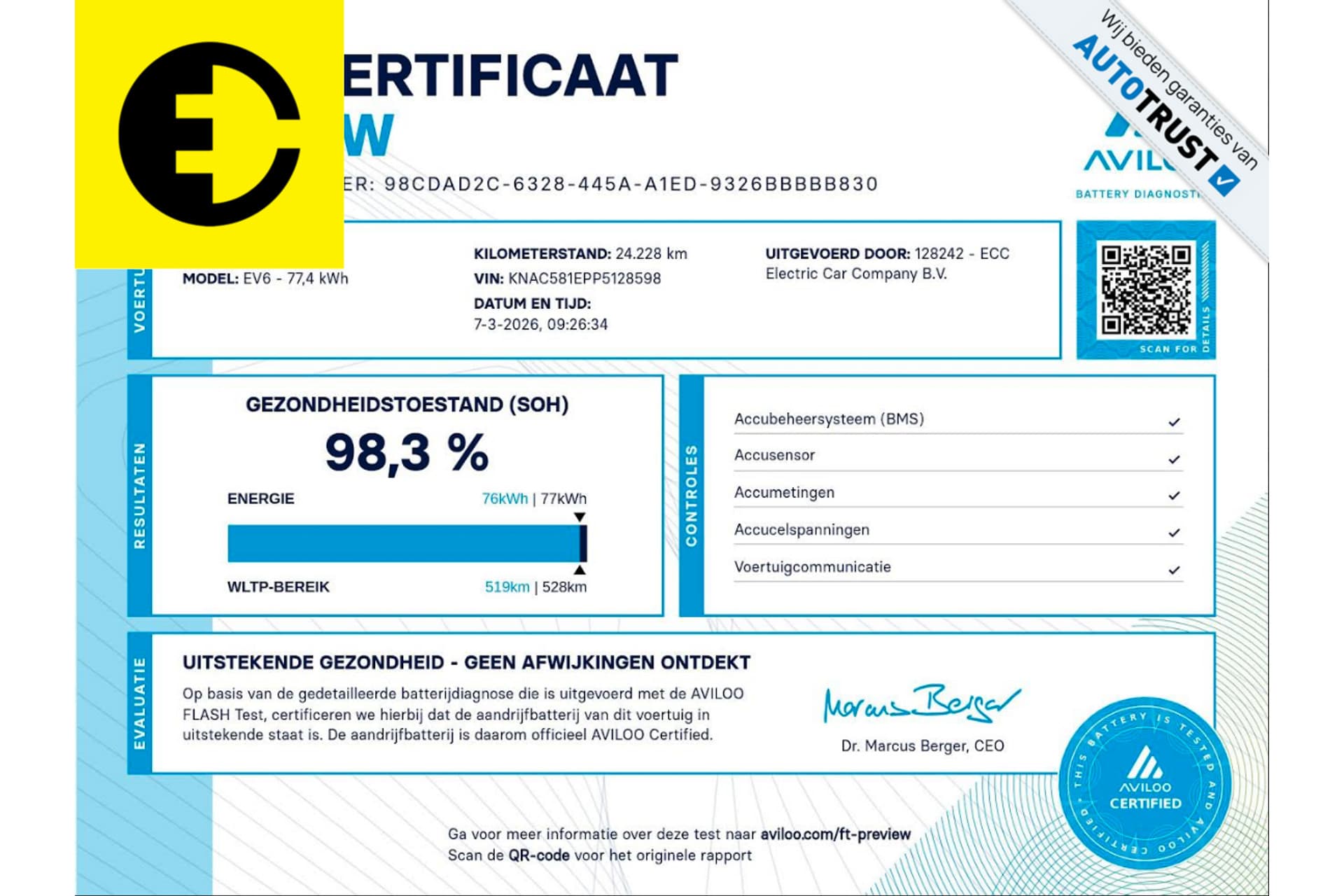 Kia EV6 GT AWD 77.4 kWh | Panoramadak | Sportstoelen | 98,3% SOH – foto 3
